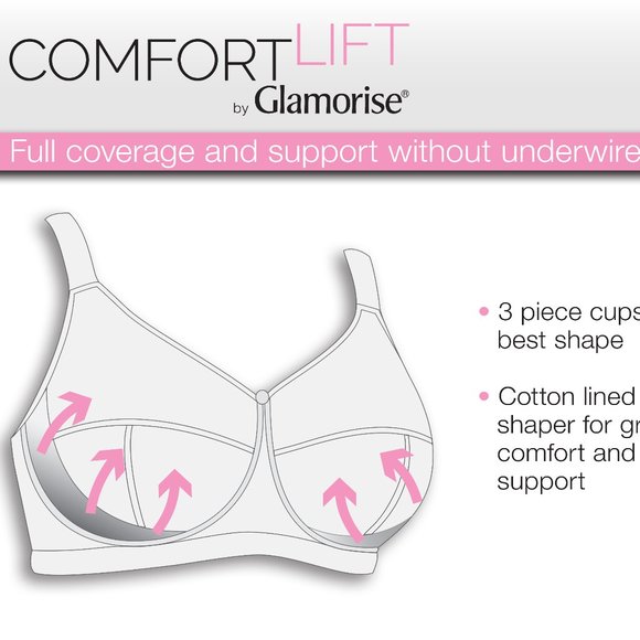 Set of 3! 50i Plus-Size Glamorise COMFORT LIFT Wireless Bra SOFT-LACE Taupe NEW - Picture 7 of 14